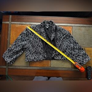 Dressbarn 22w woman’s black sparkle blazer cropped kimono career cottage core